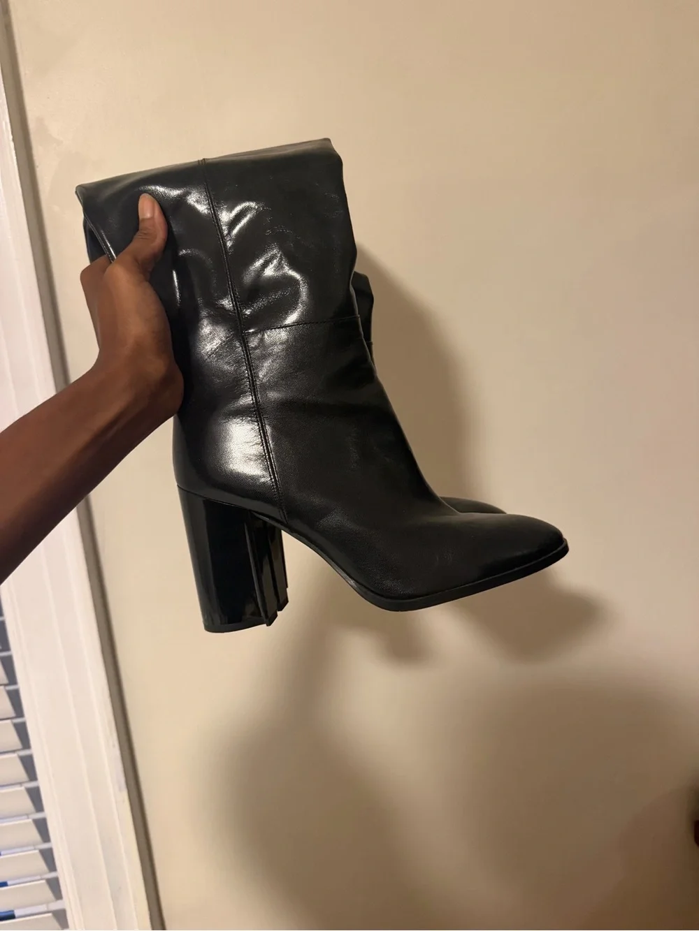 Women's Black Mid-Calf Block Heel Boots